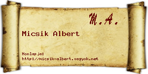 Micsik Albert névjegykártya