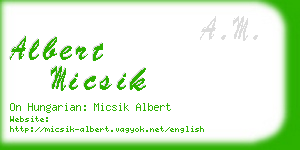 albert micsik business card